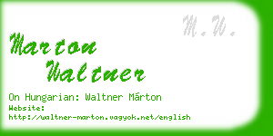 marton waltner business card