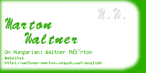 marton waltner business card